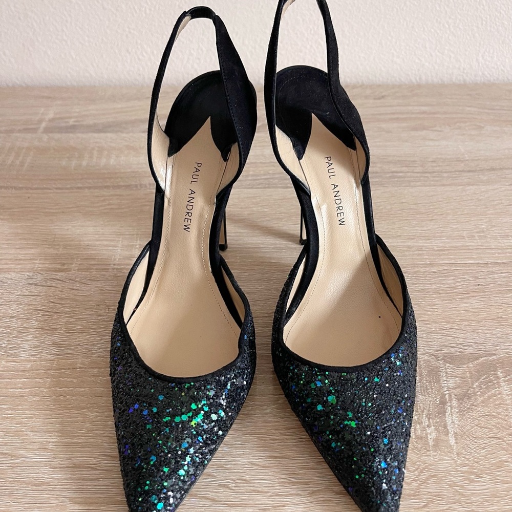 Paul Andrew twilight sparkle Suede Slingback heels Sz 9.5 - Picture 3 of 7
